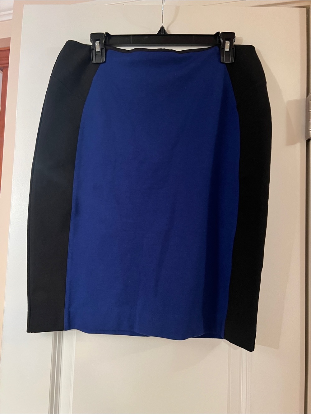 New York & Company Royal Blue and Black Panel Pencil Skirt
